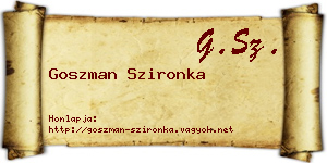 Goszman Szironka névjegykártya
